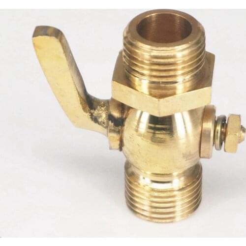 Brass Drain Petcock Shut Off Valve 1/2" BSP Male for Fuel Gas Oil Air Pressure 0-0.8 Mpa