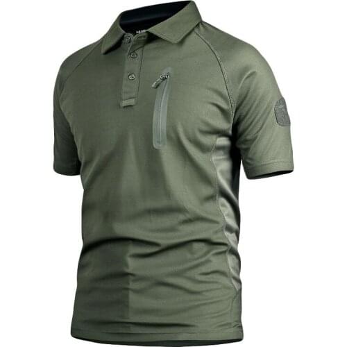 Summer Coolmax Breathable Fabric Polo For Men, Mens Brand Tactical Army SAWT Quick Dry Polo Shirt