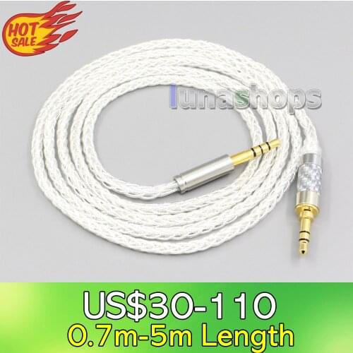 LN006612 Hi-Res Silver Plated 7N OCC Earphone Cable For Audio Technica msr7 sr5 ar3 ar5bt Fidelio X1 X2 F1 L2 L2BO X1S X2HR M2BT