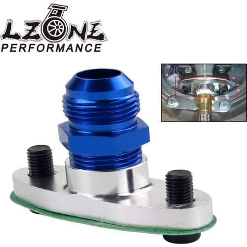 1/2"NPT AN10 Turbo Oil Drain Flange Adapter Kit w/Gasket Female For T3 T4 T04 GT30-GT55 + 1/2"NPT to 10AN Flare Fitting straight