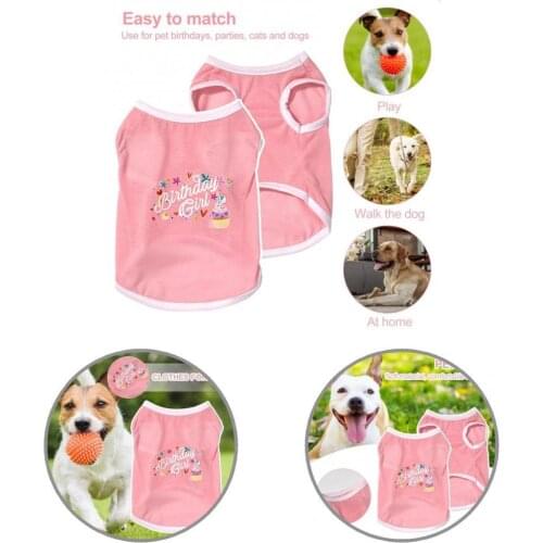 Skin-friendly Lovely Pet Dog Cats Vest Outfit Light Pet Apparel Birthday Cake Pattern for Teddy