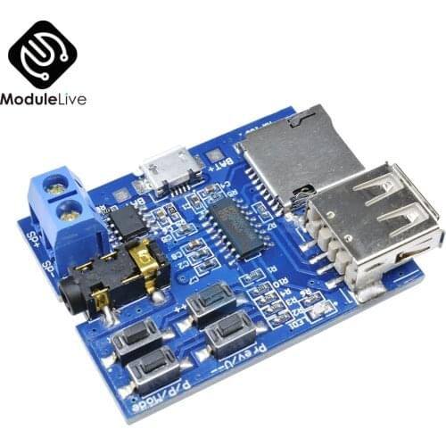 Mp3 nondestructive decoder board Built-in amplifier mp3 module mp3 decoder TF card U disk decoding player Micro USB