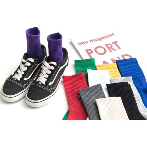 Men Standard 1 Pair Size 37-42 Unisex Rainbow Color Men Socks 100 Cotton Harajuku Colorful Mid Socks