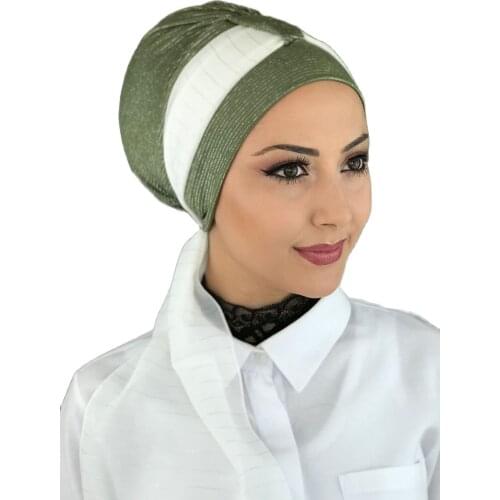 New Fashion 2021 Hijab Turban Lady Hat Seasonal Scarf Hijab Foulard Single Size Green Hijab Bathing Cap Shawl