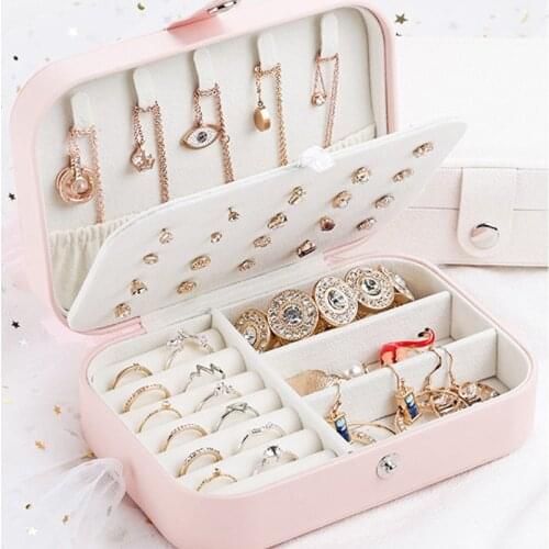 VoltaBox 2021 New Casseg Leather Portable Jewelry Organizer Jewelry Storage Jewelry Box Organizer Necklace Display Box