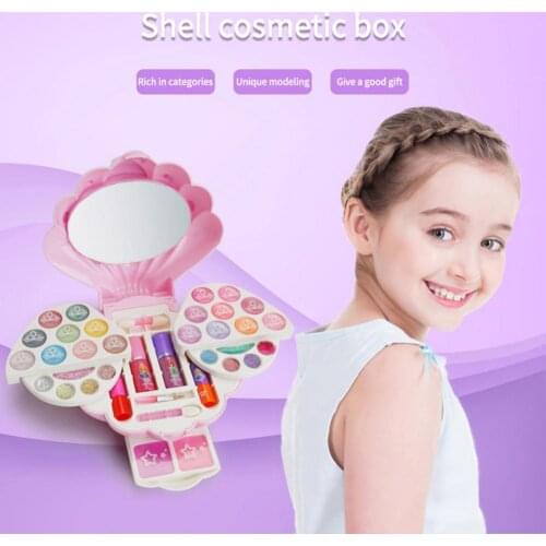 Novelty Multi-Layer Shell Shape Makeup Case Cosmetic Set Palette Girls Play Toy