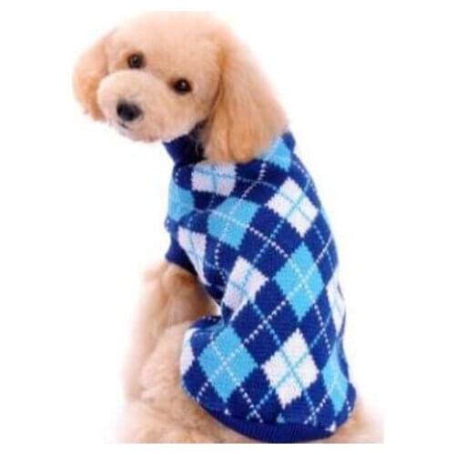 2020 Autumn winter new European and American fashion pet sweater plaid crew-neck sweater dog clothes