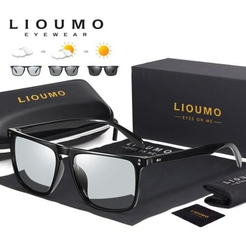 LIOUMO Design Photochromic Sunglasses Men Women Classic Retro Rivet Polarized Sun Glasses 100% UV Protection Goggle gafas de sol