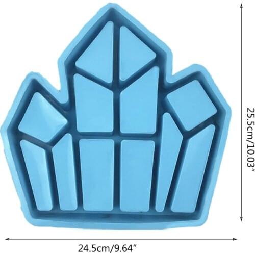 N0HE Crystal Shaped Organizer Epoxy Resin Mold DIY Crafts Jewelry Makeup Storage Box Shelf Display Stand Tray Silicone Mould