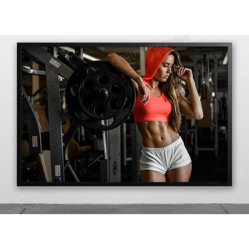 Muscle Show Fitness Bodybuilding Women Sexy Beautiful Strong Wall Posters Silk Art Painting For Home Bedroom