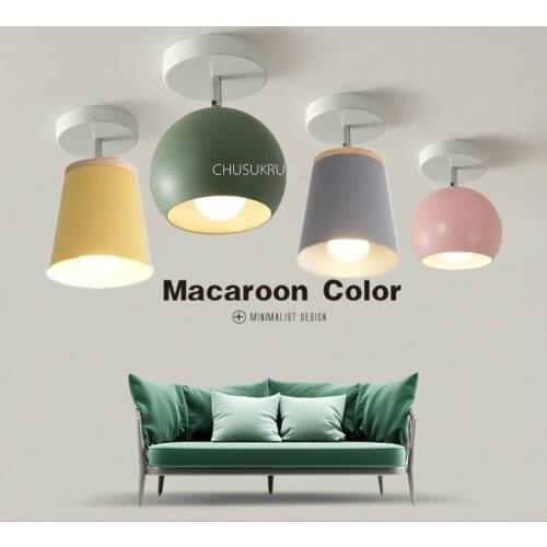 Macarone ceiling light corridor LED light ceiling light creative modern simple color iron home lighting