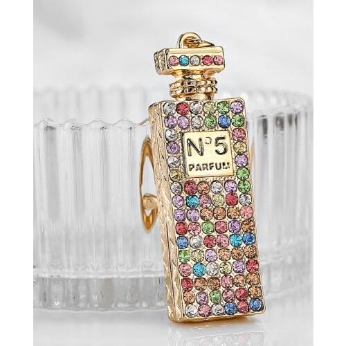 Bursting pendant, 5 perfume bottle, metal key buckle, car pendant, creative little gift