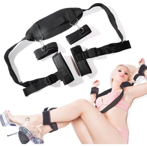 Adult Games Erotic Sex Toys For Couples Open Leg SM Bondage Restraints SM Nylon Ankle Cuffs Handcuffs Accessories