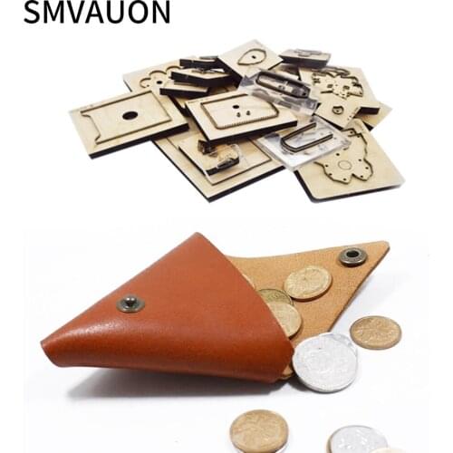 SMVAUON DIY Leather Wood Die-Cutting Coin Purse Coin Bag Triangle Pouch Suitable for Die-cutting Machine