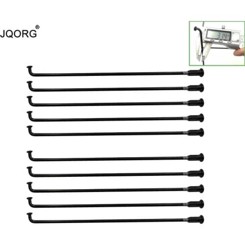 10G Diameter 3,14 mm Black Color Electric Bike Spokes 45 # Steel Material J-bend Equal Diameter Electric Motorcycle Spokes