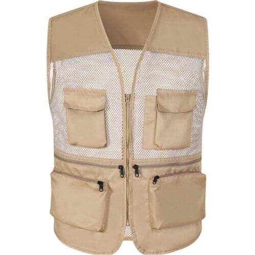 Outdoor Fishing Vests Quick Dry Breathable Multi Pocket Mesh Jackets, Travel Hunting Breathable Jackets