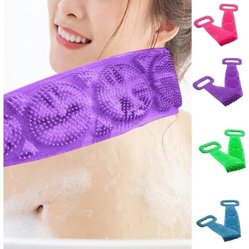 Magic Silicone Brushes Bath Towels Rubbing Back Mud Peeling Body Massage Shower Extended Scrubber Skin Clean Brushes Bathroom