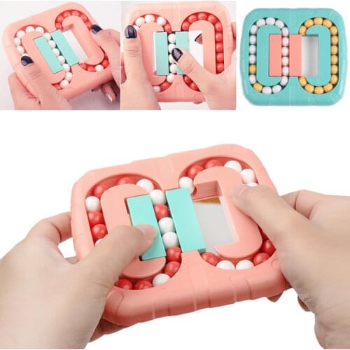 Rotating Magic Beans Cube Fingertip Fidget Toys Kids Adults Stress Relief Spin Bead Puzzles Children Education Intelligence Game