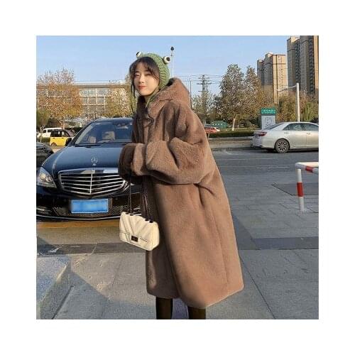 Hooded Oversized Jacket Winter Fur Coat Women Parka Long Warm Faux Fur Jacket Coats Loose Winter Coat Women