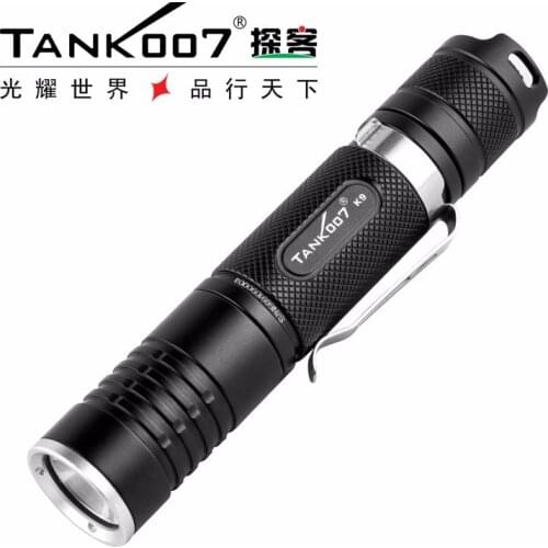 1 Set Tank007 K9 Cree XM-L2 (U2) 1000 Lumens Small and Straight Tactical Flashlight with18650 Battery