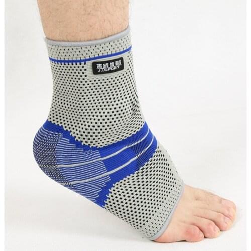 1 PCS Nylon Knitted Outdoor Sports Ankle Protectors Breathable Silicone Padded Ankle Wrist Supports Football Training Safety