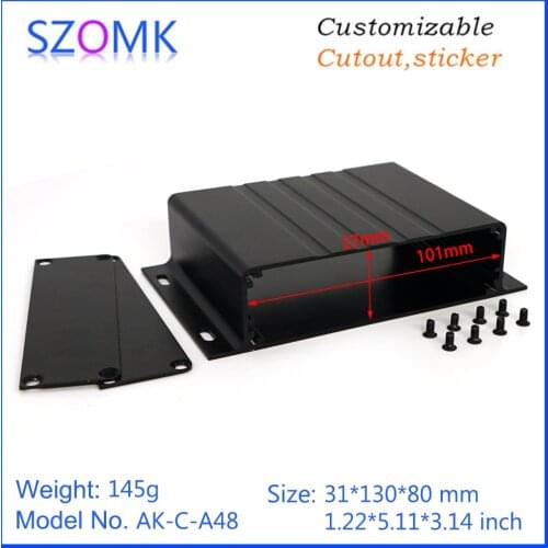 10 pcs, 31*130*80mm customized aluminum junction box for electronic pcb design wall mounted amplifier aluminum control box