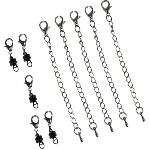 10 Piece 6mm Ball Magnetic Lobster Clasp Extender Chain Jewelry Making Black