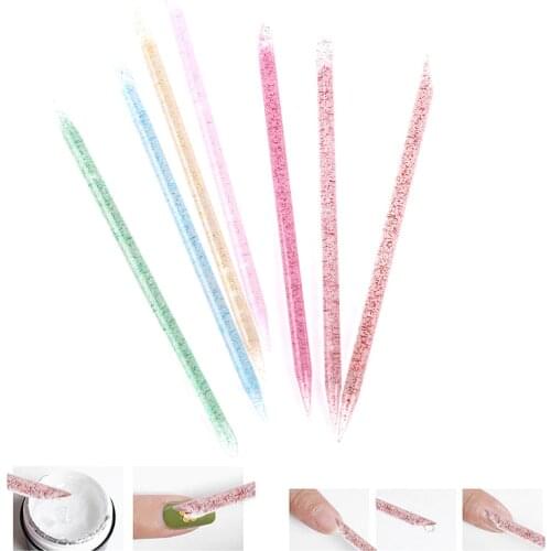 100pcs Crystal Nail Stick Double End Nail Art Cuticle Pusher Remover Pedicure Reusable Nails Care Manicures Tool Set
