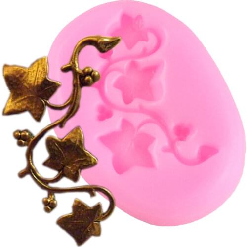 3D Ivy Relief Silicone Mold Leaves Cake Border Fondant Cake Decorating Tools Candy Chocolate Gumpaste Molds Polymer Clay Mould