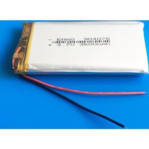 904078 3.7V 3600mAh Lithium Polymer Rechargeable Lipo battery for GPS DVD PDA PAD power bank e-book camera tablet PC laptop