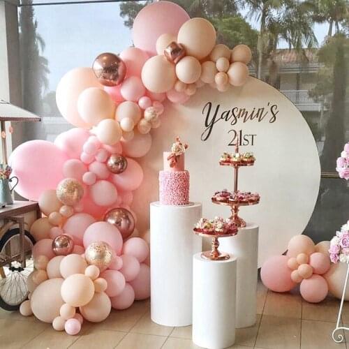 95pc Pink Skin Birthday Confetti Latex Balloon DIY Arch Garland Kit 4D Chrome Rose Gold Ball Party Decoration Baby Shower Globo