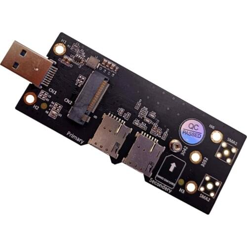 NGFF M.2 to USB 3.0 Adapter Converter Card Expansion Cards with Dual NANO SIM Card Slot for 3G/4G/5G Supports dual nano SIM push