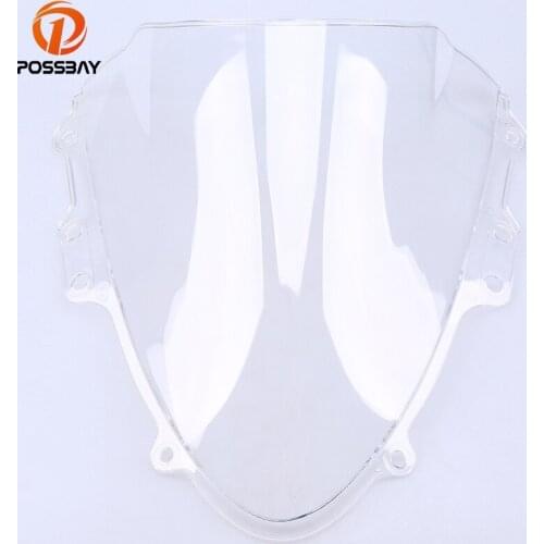 POSSBAY Black/Clear Motorcycle Windshield for Suzuki GSXR 600 GSXR 750 K4 2004-2005 K4 Scooter Windscreen Wind Deflector