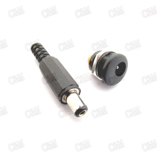 Free shipping 2.1x5.5mm DC Power Female Plug Jack + Male Plug Jack Connector Socket Adapter
