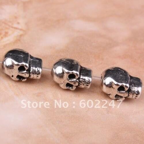 Free Shipping Tibetan Silver Skulls Head Spacers Loose Beads Jewelry Making, 300pcs/lot