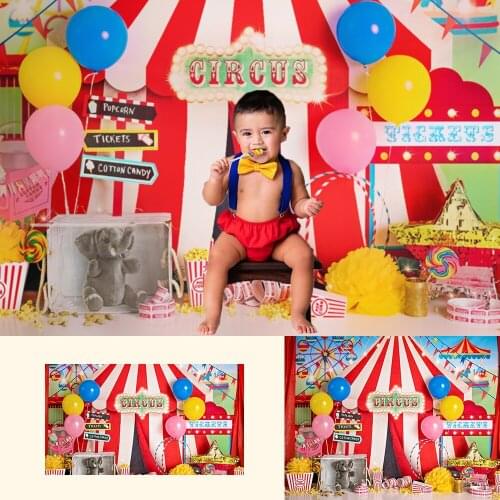 Circus Carnival Newborn Baby Portrait Photography Backdrop Photo Shoot Amusement Park Circus Birthday Party Background Photocall