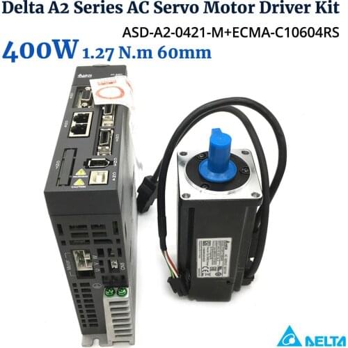 Delta A2 Canopen 400W ASD-A2-0421-M ECMA-C10604RS AC Servo Motor Driver Kit 220V 1.27Nm 3000rpm NEMA24 60mm with 3m Cable