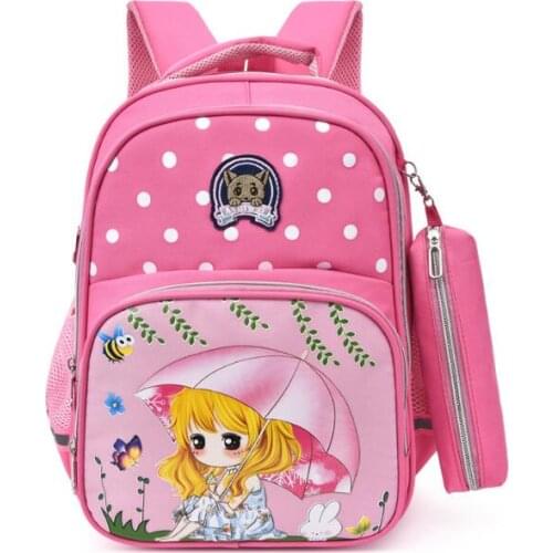 Childrens School Bag 2020 Cute Cartoon Backpack Elementary School Schoolbag 2Pcs Set Light-weight Student Backpack Mochila