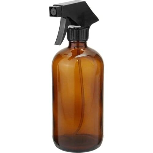 250/500ml Amber Glass Spray Bottles Essential Oil Aromatherapy Dispenser Cosmetic Cleaning Container With Black Sprayer Trigger