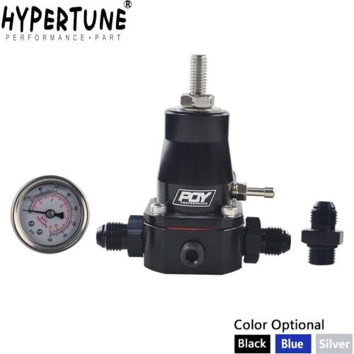 Hypertune - UNIVERSAL FUEL PRESSURE REGULATOR + GAUGE + AN6 FITTING 30-70 PSI HT7845