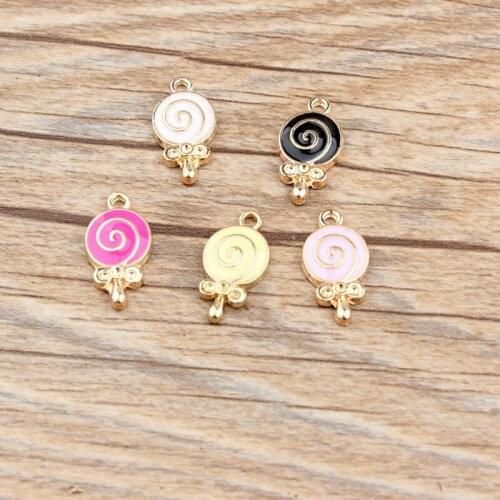 Candy Color Lollipop Pendant Fashion Charm DIY Accessories Cute Handmade Material For Women Necklace Keychains Earrings