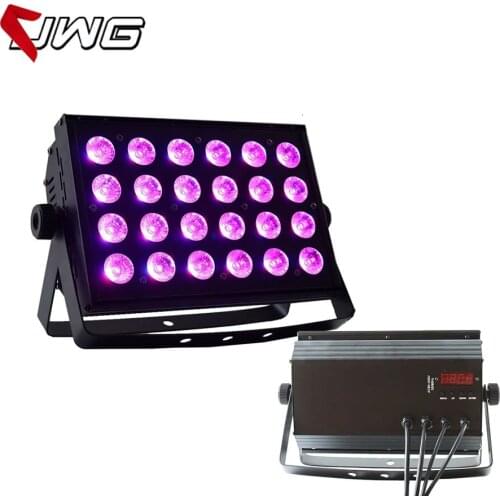Free Shipping Indoor 24*18W 6IN1 RGBWA UV Wide Bar Uplighting Wall Washer Stage Party Bar Floorlight
