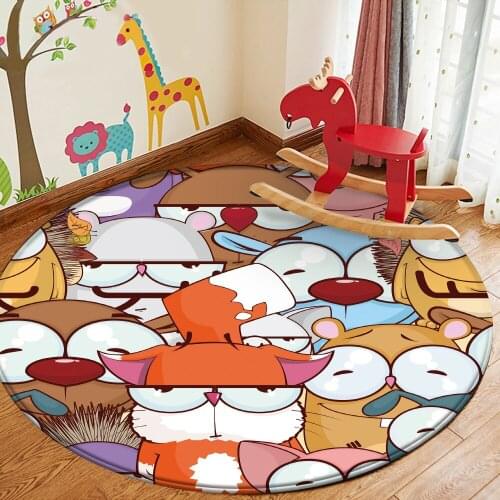 Tapis Hot Sales Rug Children Flannel Carpet Rug Animal Puzzle Game Star Learn For Baby Play Round Carpet In The Childrens Room