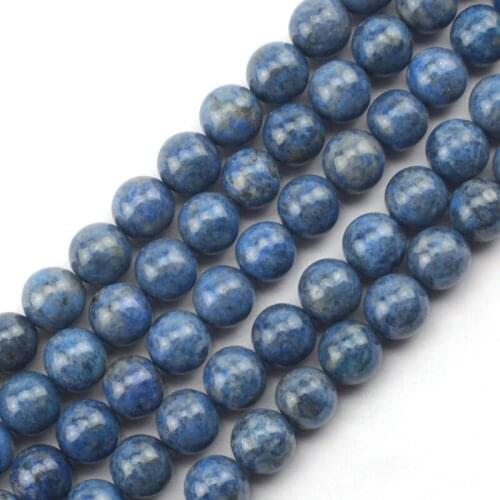 Round lapis lazuli stone beads natural stone beads DIY loose beads for jewelry making strand 15 inches wholesale