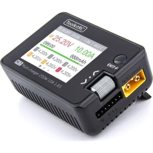 In Stock New ToolkitRC M7 200w 10A Multi Function Smart Balance Charger Discharger for Lipo LiHV LiFe Lion NiMh Pb Battery