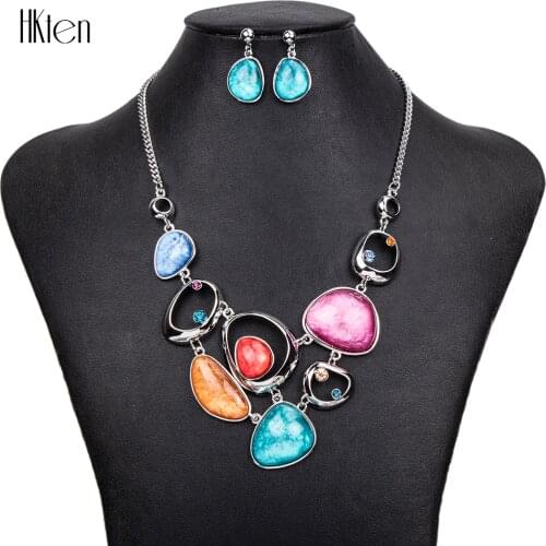 MS1504377 Fashion Jewelry Sets Hight Quality 4 Colors Necklace Sets For Women Jewelry Silver Plate Crystal Unique Design Gifts