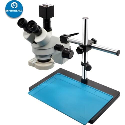3.5X-90X Simul-Focal Trinocular Zoom Stereo Microscope 2.0MP VGA microscope camera 56 LED Light 360 degrees Metal bracket