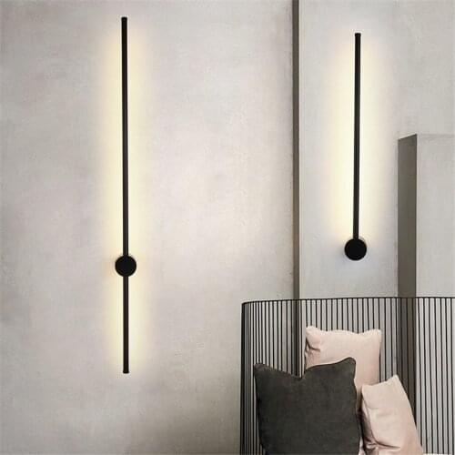 Nordic Living Room Sofa Background Wall Light Minimalist Personality LED Long Wall Lamp Restuarant Hotel Bedroom Bedside Lamp