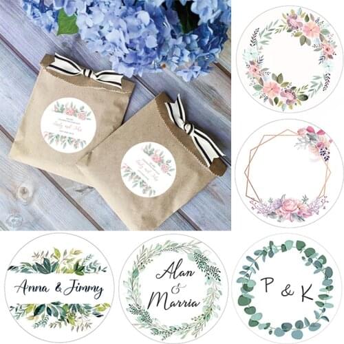 3.5cm/4.5cm/6cm Custom Personalized Wedding Stickers Baby Shower Favors Gift Boxes Labels Birthday Logo Photo Decoration