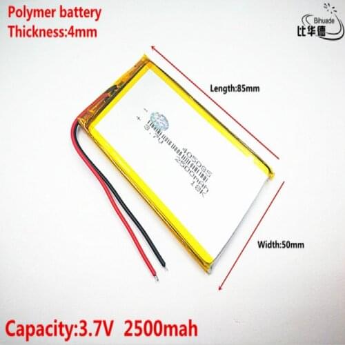 Good Qulity 3.7V,2500mAH 405085 Polymer lithium ion / Li-ion battery for tablet pc BANK,GPS,mp3,mp4